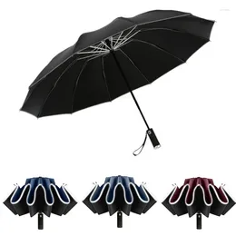 Umbrellas Automatic Umbrella With Light LED Windproof Folding 12K Men Women UV Parasol