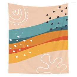 Tapeçarias abstrata paisagem sol lua apestry boho pintura decoração de parede decoração para casa tapeçaria boêmio decorativo yoga colchão folha