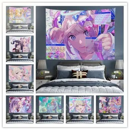 Tapestries Girl Girle Overdded Tapestry Home Room Room Wall Art Decoration ANIME دور جمالي للأطفال