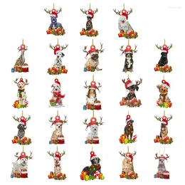 Decorazioni natalizie Ornamento per cani Albero di Natale in legno Segno appeso Statue Decorazione Ciondolo