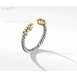 디자이너 David Yuman Yurma Jewelry 925 Sterling Silver Open Twisted Thread Ring
