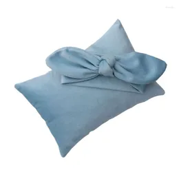 Blankets 2Pcs/Set Soft Velvet Born Pography Prop Infant Headband Pillow Set Studio Po Shoot
