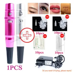 Permanent Makeup Tattoo Machine Dermograph Eyebrow PMU Beauty Pen Kit Microblading For Embroidery Liner Shader 240123