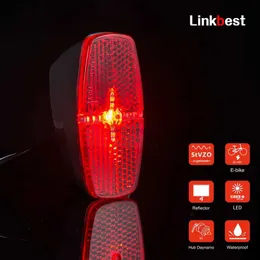 Outros acessórios de iluminação Linkbest lanterna traseira LED luz de bicicleta à prova d'água IPX-4 6V-48V para hub dínamo YQ240205