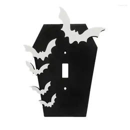 Party Decoration Light Switch Cover Black Coffin Bat Spooky Halloween Plate Socket Wall Decor