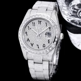 Full Diamonds Herrenuhr, 41 mm, automatische mechanische Uhren, Diamant-Lünette, wasserdicht, Saphir, leuchtende Armbanduhren, luxuriöses Stahlarmband