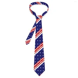 Bow Ties July 4th USA Flag Tie Stars N Stripes Print Retro Casual Neck For Unisex Adult Leisure Collar Necktie Accessories