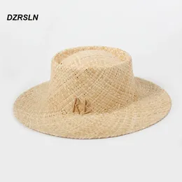 العلامة التجارية الفاخرة Raffia Sun Hats for Women Summer Straw Hat Hat Ladies Party Hat Dress Up Taxtory Caps 240127