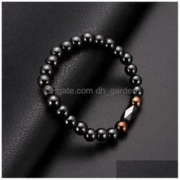 Bracciale con perline magnetiche nere in ematite Bracciale terapeutico Braccialetti sani Braccialetti da donna Polsino Gioielli di moda Will And Sandy 320288 Dr Dho4L