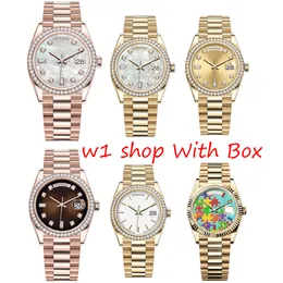 w1_shop Orologio diamantes de alta qualidade relógio de pulso masculino relógio mecânico automático 36/41 mm moldura de diamante em aço inoxidável completo à prova d'água relógio luminoso dourado montre