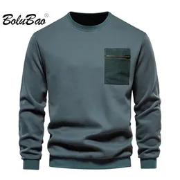 Bolubao casual ao ar livre moletom com capuz masculino puro algodão quente lã de cordeiro topo design de alta qualidade moletom com capuz masculino 240122