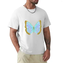 Men's Polos Tropical Morpho Butterfly T-shirt Aesthetic Clothes Summer Tops T-shirts For Men Cotton