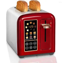 Torradeira para fazer pão, 2 fatias, display LCD inoxidável, botões de toque, velocidade de aquecimento 50% mais rápida, 6 seleção, 7 configurações de sombra