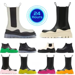 2023 Rubber Tire Women Designer Boots Chelsea Over Knee Boot Fashion Men Woman Motocycle Ankle Half Anti-Slip Platform Winter Snow Black White Booties Shoes size 35-44