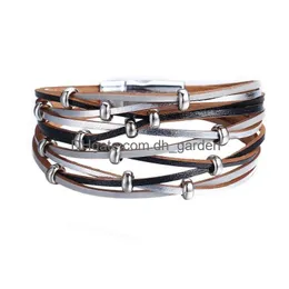 Braccialetti con ciondoli Tessuto Mtilayer Bracciale Mti Color Stack Set Bracciale da donna Bracciale rigido Gioielli di moda Will e Sandy Drop Delivery Dhy39