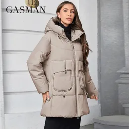 GASMAN Fashion Hooded Parkas Womens Plus Size Casual Hooded Pocket Women Down Jacket Female Coat Outwear 83367 240130