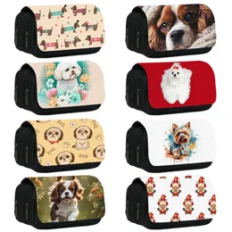 Simpatico astuccio per cani Bichon Frise Beagle Boston Terrier Borsa per trucchi per cani Cavalier King Charles Spaniel Scatola per matite per cani Borsa per cosmetici 240122