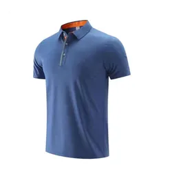 LL Outdoor Mens Polo Shirt Quick Dry Sweat-wicking Curto Top Masculino Manga Alta Quantidade LU