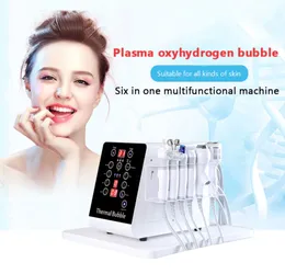 Plasma Termisk bubblemaskin Väte-syre Hydrofacials Skönhetsanordning RF Dermabrasion Anti-aging hudföryngring 6 i 1 skönhetsutrustning