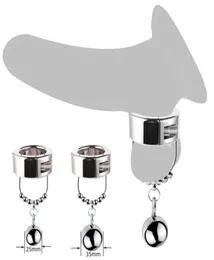 Anello per pene maschile in acciaio inossidabile Dispositivo per eiaculazione ritardata Giocattoli sessuali Bondage in metallo Restraint Uomini CockRing Morsetto Anelli per cazzi P08279266171