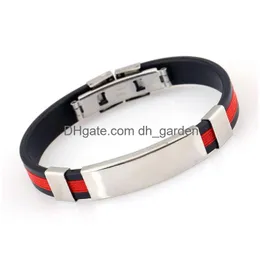 Identificazione Etichetta in acciaio inossidabile Id Bracciale con fibbia pieghevole Braccialetti semplici e morbidi Braccialetti con polsini da donna Moda uomo Je Dhhuc