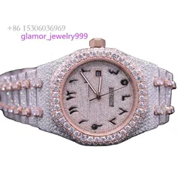 Rose Gold A-P White VVS Moissanite Watch Cuban Iced Out Bust Down Hip Hop Personalized Custom WatchBrand watch