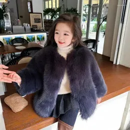 معطف السترات معطف الأطفال ملابس الطفل الشتاء فتاة أفخم سماكة جولة طوق طويل الأكمام
