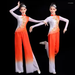 Bühnenkleidung für ältere Menschen mittleren Alters, Square Dancewear-Outfit, traditionelles chinesisches klassisches Tanzkostüm, ethnische Yangko-Volkstanzkleidung