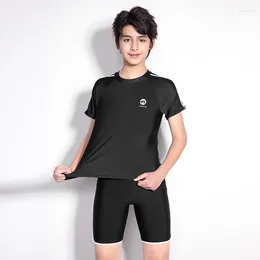 Chłopcy z odzieży kąpielowej damskiej dwa kawałki stroju kąpielowego sportowego Kącik Swimming Suiting Kąpiec Kąpiel Early Youth Solid Black Shorts Surfing