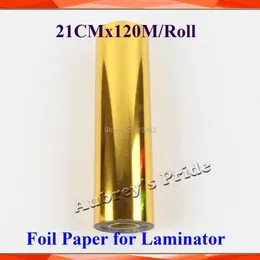 21CMX120M/Roll Gold Stamping Foil Paper Laminator Laminering Transfere på Elegance Laser Printer Craft Paper 240122