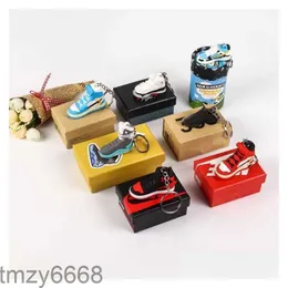 Keychains Lanyards Fashion Designer Stereo Sneakers Keychain 3D Mini Basketball Shoes Chain Men Women Kids Ring Bag Pendant Birthday P DHDN9 P8QQ