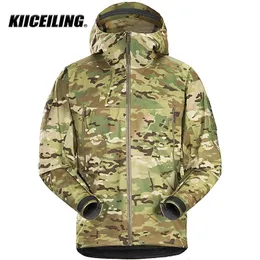 KIICEILING Hard Shell Multicam Hiking Tactical Jacket Men Rain Coat Camouflage Waterproof Windproof Military Army Windbreaker 240124