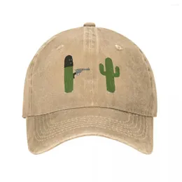 Boll Caps Cactus Stick em Up Gun Baseball Vintage Ejressed Washed Humor Cartoon Sun Cap Unisex Outdoor Workouts justerbar hatt