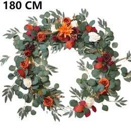 18M lungo arco nuziale artificiale ghirlanda di fiori ghirlanda di fiori in seta appeso a parete in rattan plastica vite casa soggiorno decorazione della finestra pianta 240127