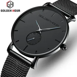 Mężczyźni oglądają Goldenhour Top Brand Business Fashion Business Kwarc męski Watch Waterproof Sports Męski zegarek Relogio Masculino 240125