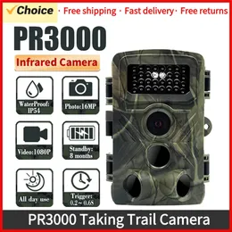 PR3000 Taking Trail Camera 36MP 1080P Night Po Video Multifunction Outdoor Huntings Animal Observation Monitor Hunting Camera 240126