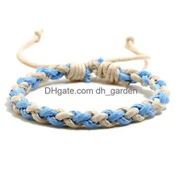 Charm Bracelets Colors Weave Braid Bracelet Simple String Adjustable Women Mens Bangle Cuff Fashion Jewelry Will And Sandy Gift Drop Dhrgq