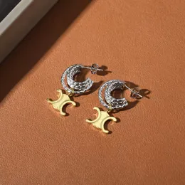 orecchini firmati orecchini cel cuore solido perno in acciaio inossidabile 316L oro 18 carati argento donne lettera logo incidere orecchini gioielli per feste di nozze