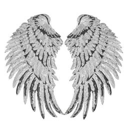 1 par sequined wings lappar för klädjärn på överföringsapplikationspatch för jacka jeans diy sy på broderi paljetter9887158