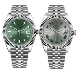 часы для мужчин и женщин, высококачественные часы с автоматическим механизмом 36 мм, 41 мм, часы с ремешком из нержавеющей стали, роскошные часы для пар, водонепроницаемые, синие, зеленые наручные часы