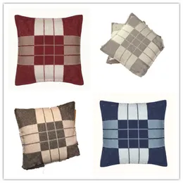 Pillow Designer Cushion Decorative Pillows Pillow Case Soft 100% Wool Hand-Knitted Portable Warm Plaid Sofa Bed Fleece Spring Autumn