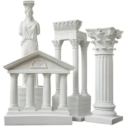 1Pc Architecture Model Roman Column Greek Temple Building Home Decoration European Decorative Plaster Pillar Resin Sculpture 240202