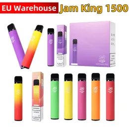EU Warehouse Jam King 1500 Puff Einweg-Vape-E-Zigarette 4,8 ml E-Saft vorgefüllt 10 Geschmacksrichtungen Pods 2 % 20 mg Nic Salt Mesh Coil 850 mAh Batterie vs. Poco Randm