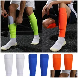 Sports Socks Plus Elasticity Size Soccer Shin Men Guards Adts Leg Kids Er Calf Sleeve Sport Football Pads Kicking Ball Protection Drop Otujd