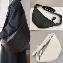 Oversize Lemaire Crossbody Bag Designer de Moda Sacos de Noite Chifre Bun Kesong Pele de Carneiro Um Oblíquo Span Dumpling Bolsa de Ombro de Couro Genuíno Mulheres Homens