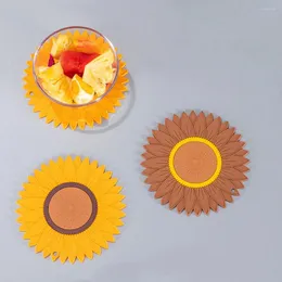 Tappetini da tavolo Tappetino in silicone girasole Sottobicchiere per bevande Tappetino isolante antiscivolo Tovaglietta per casa Ufficio Scrivania Accessori da cucina