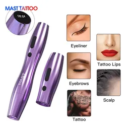 Trådlös tatueringsmaskin Mast P20 2st Batterier Gun 25mm Stroke Rotary Professional Permanent Makeup Pen 240123