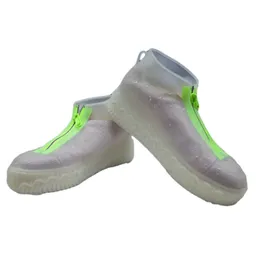 Zíper botas de chuva à prova dwaterproof água sapato capa silicone unisex ao ar livre sólido antiderrapante wearresistant reutilizável fácil vestindo 240125