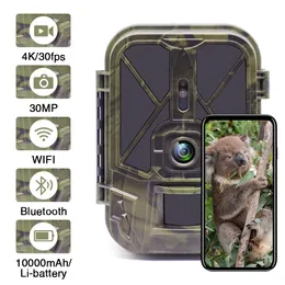 4K Live Show Stream Trail Camera 30MP WiFi App Bluetooth Hunting Cameras med 10000mAh Li-Battery Night Vision WiFi940Proli 240126