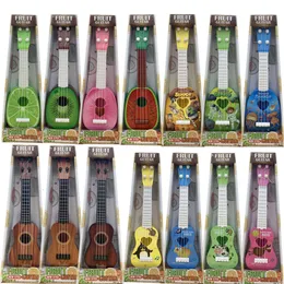 어린이 우쿨렐레 장난감 기타는 초보자의 시뮬레이션 악기 깨달음 음악 장난감 32cm 도매를 연주 할 수 있습니다.